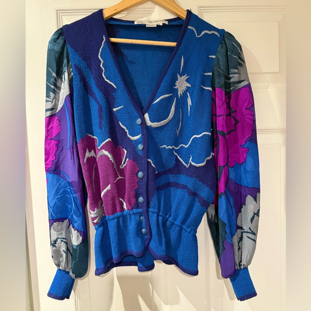 80’s peplum sweater with silky sleeves